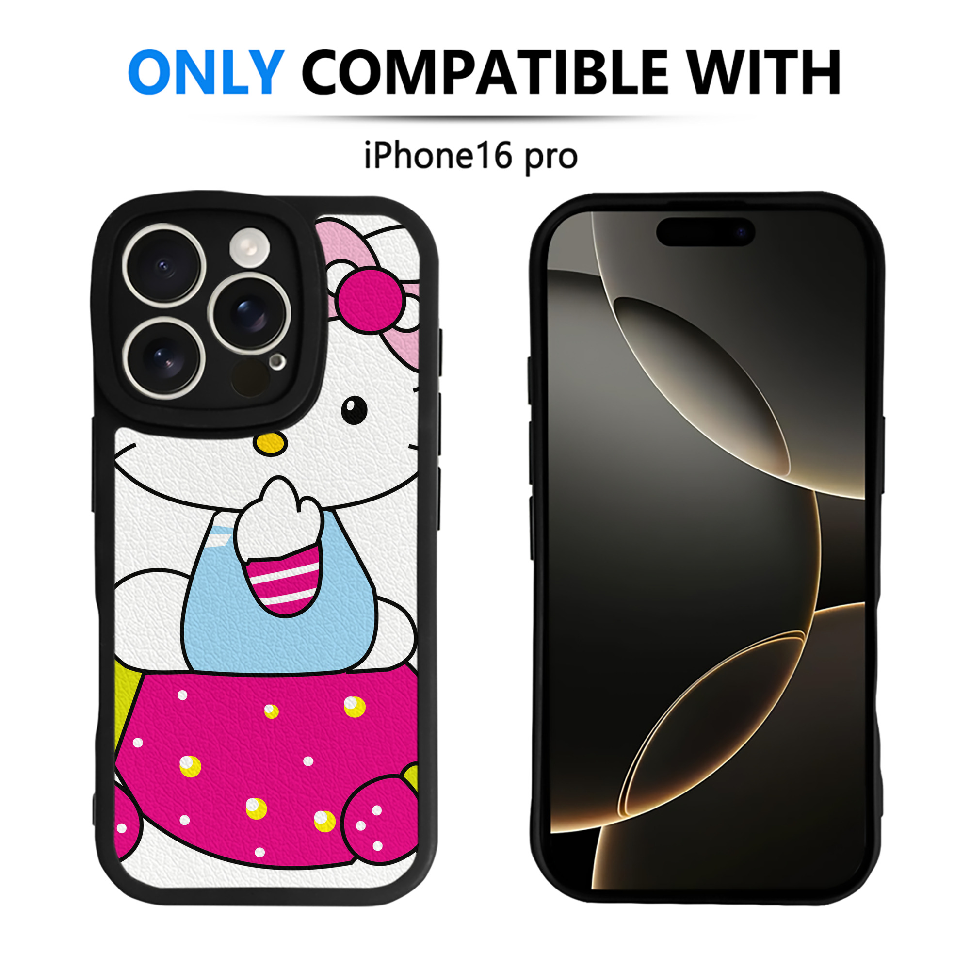 （画像用） Hello Kitty ハローキティ 【iPhone 16シリーズ対応】シリコンスマホケース（レザー調） 材質：シリコン